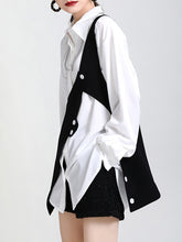 Minimalist Slpit-Joint Two-Piece Shirt Top